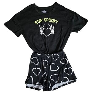 Stay Spooky Skeleton Heart Hands Lounge Set